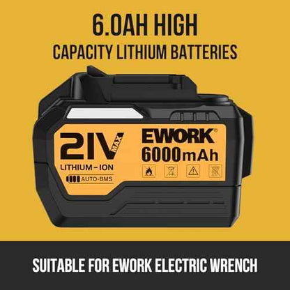 EWORK 6.0Ah Lithium-Ion Battery for 20V/21V Max Series Cordless Power Tools - EK-6.0B