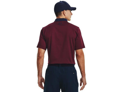 Under Armour Matchplay Printed Golf Polo Maroon/Midnight Navy LG