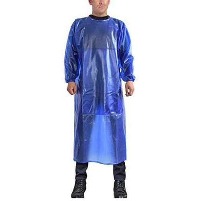 Splash Suit Waterproof Smock Chemical Resistant Apron, Long Sleeve PVC Coverall