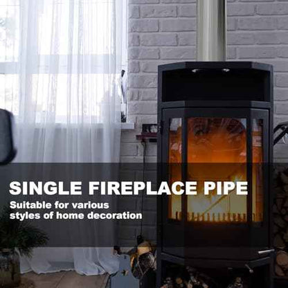 6" Inner Diameter Stove Pipe Single Wall Stainless Steel Chimney Pipe Ducting 24" Flue Chimney Extension(1 Piece)