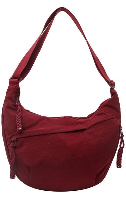 Nylon Crescent Crossbody Bag for Women Shoulder Tote Handbag Casual Sling Bag Dumpling Purse Bag for Outdoor Travel