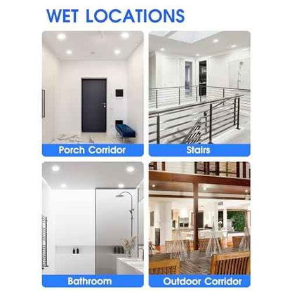6 Pack 6 Inch LED Disk Light, Dimmable Flush Mount Ceiling Lights, Daylight 5000K, 15W 1100LM, CRI 90+, Low Profile Surface Mount Ceiling Disc Light, Wet Rated, Installs into Junction Box, ETL & FCC