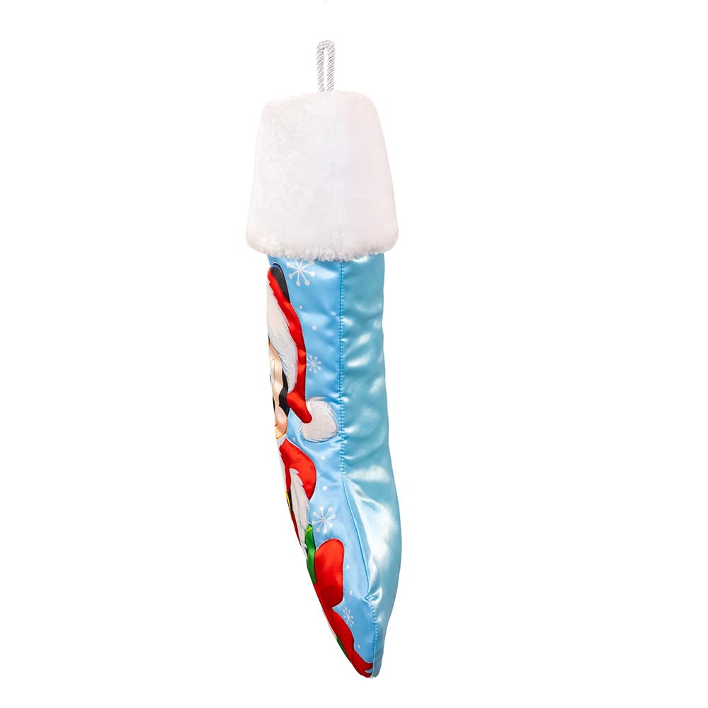 Kurt Adler Santa Mickey Mouse Stocking with Plush Cuff
