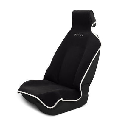 DryvaSeat - Premium Microfiber Towel Car Seat Cover - Waterproof & Sweatproof - Universal Fit, Machine Washable, Non-Slip - Seat Protector for Car, Truck, SUV, Van (Black, 1 Pack)