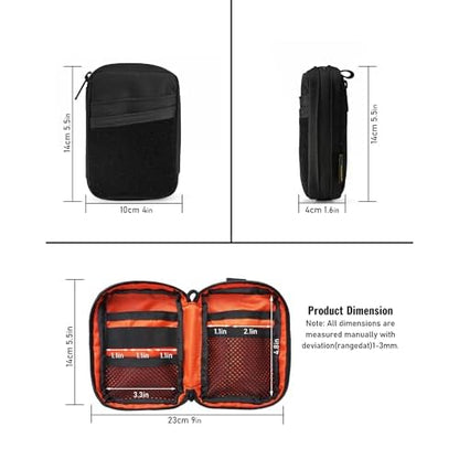 VIPERADE VE26 EDC Pouch Organizer with 11 Compartments, Small Tool Pouch with DIY Patches Area, EDC Pocket Organizer for Mutitools