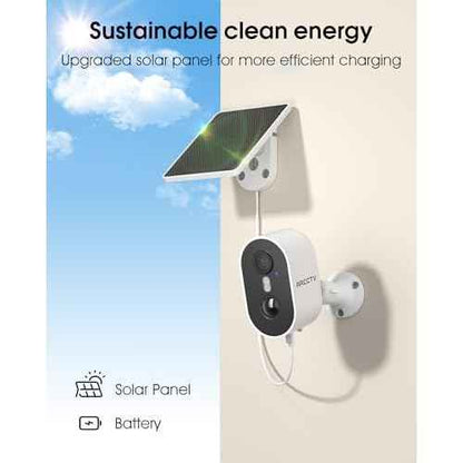 Security Camera Wireless Outdoor, 4MP Recharge Battery Powered WiFi Camera with Solar Panel, Motion Detection, Color Night Vision, 2-Way-Audio, 2.4G/5G Dual Band WiFi
