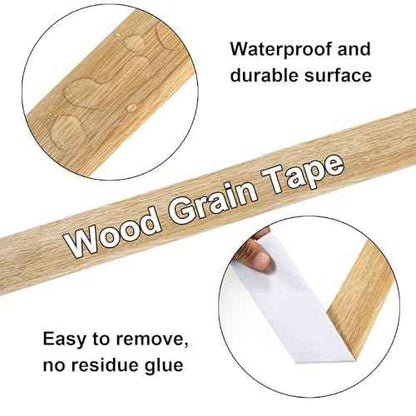 BOMEI PACK Wood Grain Repair Tape,Self Adhesive Repair Patch for Furniture, Floors, Cabinets, Windows, Doors, RV, Home Decor and DIY Projects (1, Coffee Oak, 2inch X 33ft)