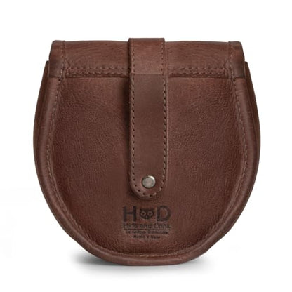 Hide & Drink, Bushcraft Leather Pouch Handmade from Full Grain Leather - Waist Holster Bag, Conveniently Attaches to Belt - Accessory for Storing Tools and Equipment for DIY Projects - Bourbon Brown