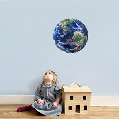 Earth Wall Decal,14.6" iinuu Planet Sticker for Classroom,Office and Bedroom,Space Theme Gift for Astronomy Lovers