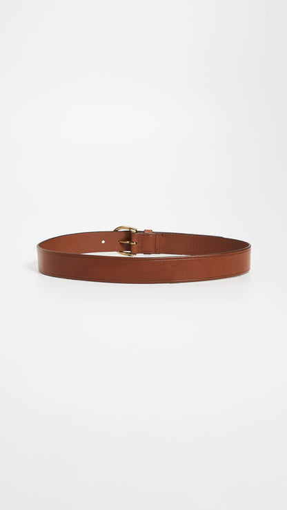 Madewell Women's Medium Perfect Leather Belt, Pecan, Brown, L