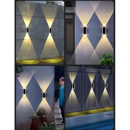 Solar Fence Lights Outdoor, 3000K/4000K/6000K 3 Modes Solar Wall Lights Outdoor Waterproof, Up&Down Dual-Head Outdoor Solar Lights for Yard House Fence Backyard Deck Garden Patio Porch, 10 PK