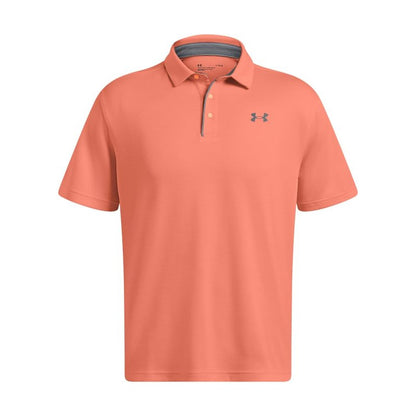 Under Armour Men's Tech Golf Polo, (897) Flare Orange/Pitch Gray/Halo Gray, Large Tall