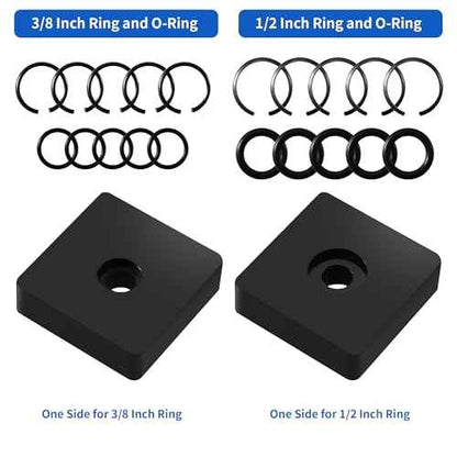 5-Pack 1/2" and 3/8" Impact Retaining Ring Clip With O-Ring for Milwaukee Electric or Pneumatic Impact Wrenches, Includes Anvil Install Tool, Compatible With Cordless and Air Wrenches