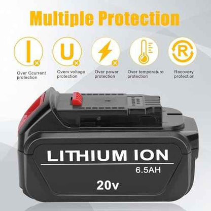 20V Battery Replacement for Dewalt 20V Max Battery DCB201 DCB200 DCB204 DCB206 DCB203, Compatible for Dewalt 20V Battery and Tools, 6500mAh 2 Packs 20V Battery