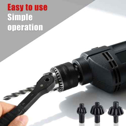 Drill Chuck Ratchet Key Wrench Spanner, Premium 2 in 1 Universal Double Head Chuck Ratchet Spanner Practical Clamping Press Tool Suitable for Electric Drills Power Tools Replacement