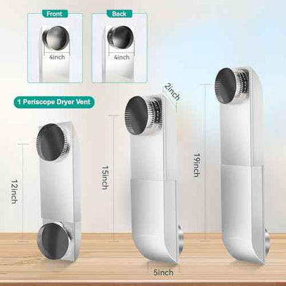 OEM Upgraded 304 stainless steel Dryer Vent,adjustable dryer vent Fit for Whirlpool and all 4in Dryer Vent Outlet,dryer vent kit for tight spaces,Periscope dryer vent,12-19 in telescoping dryer vent
