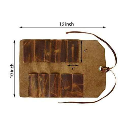 Leather Tool Roll Up Pouch - Leather Tool Wrench Roll/Chisel Bag by RUSTIC TOWN