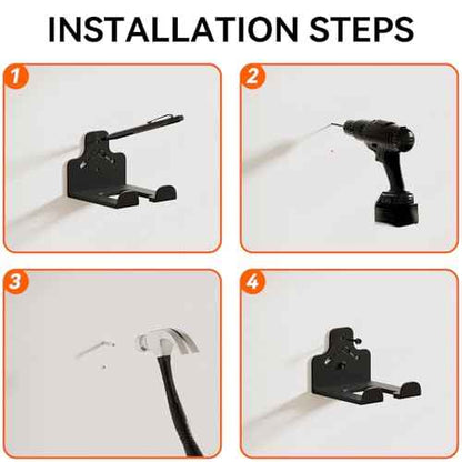 Garage Organization Storage Trimmer Rack, Garden Power Tool Hanger for Grass Trimmer, Hedge Trimmer, Garden Tools, Heavy Duty Weed Whackers Holder Wall Mounted Tool Organizer, 3 Packs