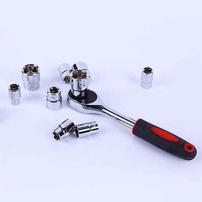 1/4¡± Ratchet Socket Wrench Set, Mechanic Tool Kit and Sockets Set with Quick Release Reversible Ratchet Handle and Extension Bar, 12 Pcs Set