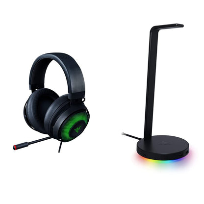 Razer Kraken Ultimate RGB USB Gaming Headset + Base Station V2 Chroma Bundle: Classic Black