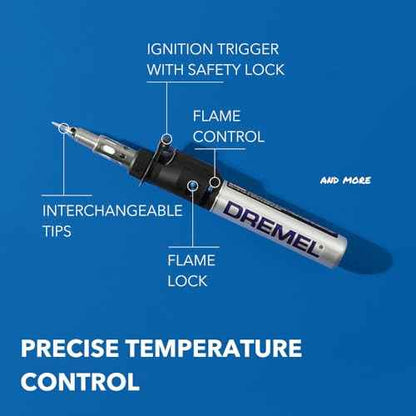 Dremel VersaTip Precision Butane Torch - Long Lasting Cordless Soldering Iron - Perfect for Pyrography, Paint Removal, & Heat Embossing (2000-7)