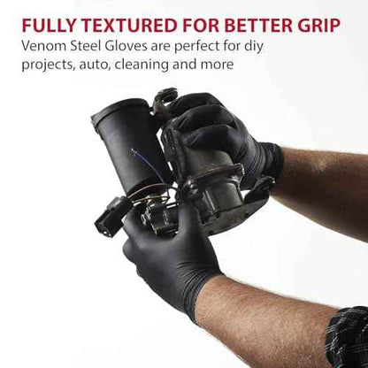 Venom Steel Industrial Nitrile Gloves, 6 mil, 2 Layer Rip Resistant, One Size Fits Most, 100 Count, (Pack of 3)