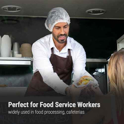 [200 Count] 2X Heavy Duty White Hair Nets For Food Service Workers, 21", Disposable Bouffant Caps Hair Nets for Women Work, Food Prep, Manufacturing and Workshop.