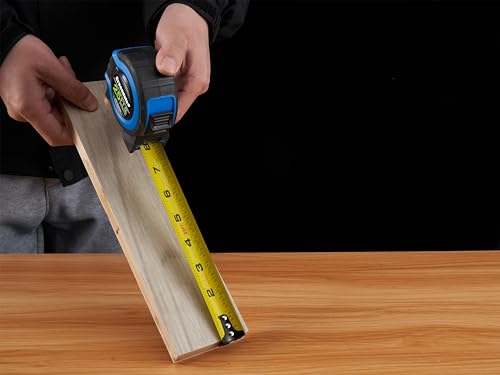 Greendale – 3 Pack Tape Measures 25 ft – Easy-Read Fractions, Magnetic Tip, Quick-Lock & Auto-Retract – Heavy-Duty Measuring Tape with Belt Clip – Blue