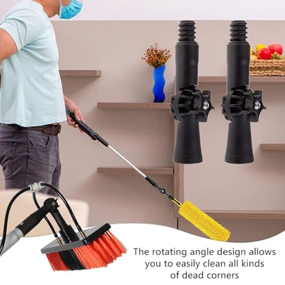 2 PCS Mop Extension Pole Adapter Rotatable Angle Adaptor Broom Handle Adapter Plastic Paint Brush Extender for Threaded Extension Pole