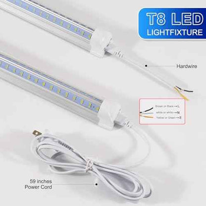 3FT Led Shop Light,3FT Lights 36W 6500K 5000LM Daylight,Led Shop Lights 110V Linkable Clear Cover Integrated V-Shape for Shop Garage Warehouse Workshop Commercial Bay Lighting(4-Pack)