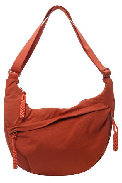 Nylon Crescent Crossbody Bag for Women Shoulder Tote Handbag Casual Sling Bag Dumpling Purse Bag for Outdoor Travel