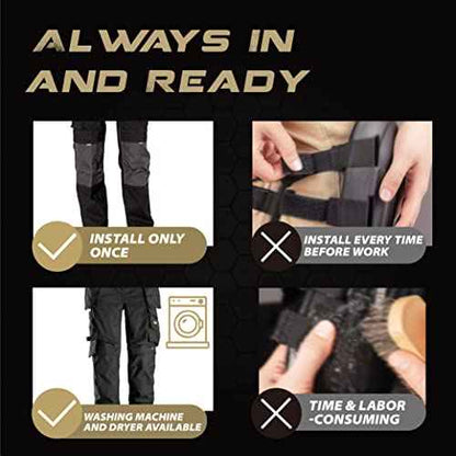 Knee Pad Insert for Work Pants/Bibs, Uniforms, and Tactical Pants, Breathable Knee Pad Inserts for Construction, Flooring, and Garage, 11.5''¡¿7.9''¡¿0.45'', BLACK, 3 Pairs