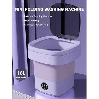 Portable Washing Machine, Mini Washer,16L Upgraded Large Capacity Foldable Washer.Deep Cleaning of Underwear, Baby Clothes and Other Small Clothes.Suitable for Apartments, Dormitories, Hotels.(Purple)