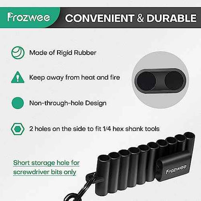 4PCS 22-Hole Screwdriver Bit Holder with Carabiner,Plastic Screwdriver Head Storage Case Organizer for Screwdriver Bit