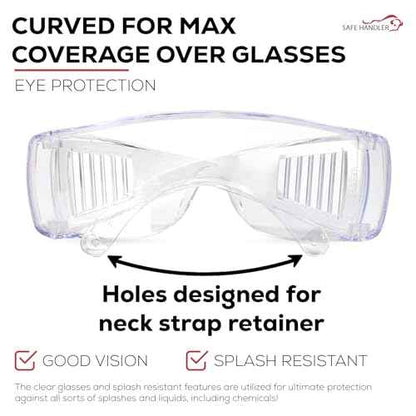 SAFE HANDLER BISON LIFE Diamont Vented Over Glasses Safety Glasses | Meets ANSI Z87.1, Impact Resistant Polycarbonate Lens