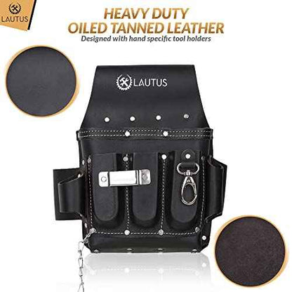 LAUTUS Oiled Tanned Heavy Duty Tool Belt/Pouch/Bag, Framer, Carpenter, Construction, Framers, Handyman, Electrician