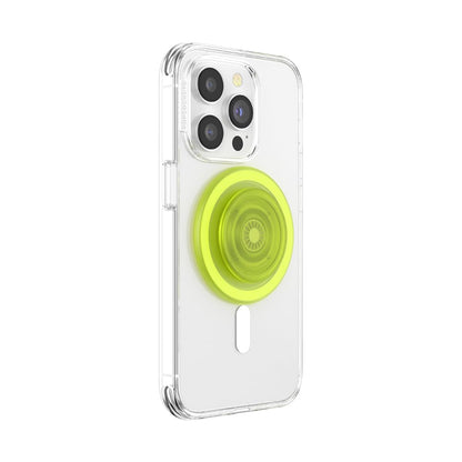 PopSockets Phone Grip for MagSafe with Kickstand, Magnetic Stand, Swappable Top, Secure Hold for iPhone MagSafe Cases, Phone & Tablet Grip - Clear