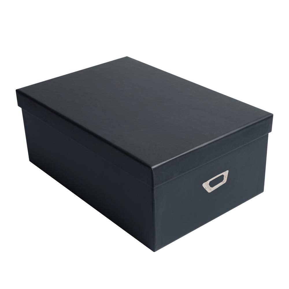 novelinks Photo Case 4" x 6" Photo Storage Box, 10 Inner Picture Storage Containers & Photo Organizer Cases, Portable Photo Craft Keeper for Photos, Crafts, Cards (Black, 2 Pack)