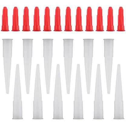 12Sets Caulk Extension Nozzle Caulk Saving Cap Sealer Saver Caulking Nozzle Tip Caulk Gun Replacement Applicator Extension Tool Supplies
