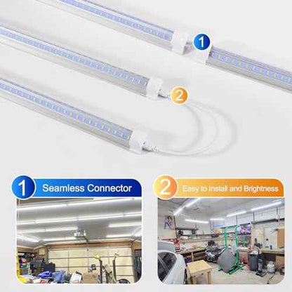 3FT Led Shop Light,3FT Lights 36W 6500K 5000LM Daylight,Led Shop Lights 110V Linkable Clear Cover Integrated V-Shape for Shop Garage Warehouse Workshop Commercial Bay Lighting(4-Pack)