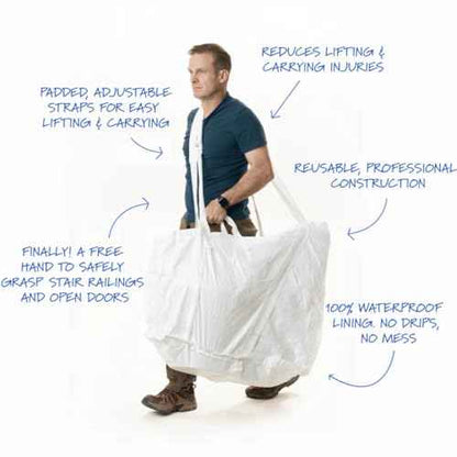 Toilet Bag - Lift, Carry, Store, Service & Remove Toilets | Professional Plumber Carrying Bag | Plumbing Tools & Parts - Flapper, Fill Valve, Flush Handle, Snake, Repair Kit & Wax Ring