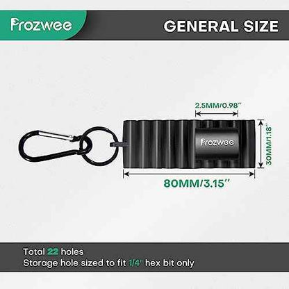 4PCS 22-Hole Screwdriver Bit Holder with Carabiner,Plastic Screwdriver Head Storage Case Organizer for Screwdriver Bit