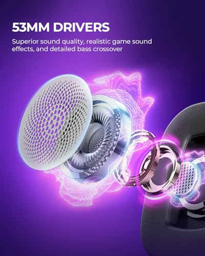 havit H2002d Gaming Headsets for PS4,PC, 53MM Drivers Surround Sound PS5 Headset with Mic Gaming Headphones with Mic Durable Aluminum Frame Valentines Gifts for Men