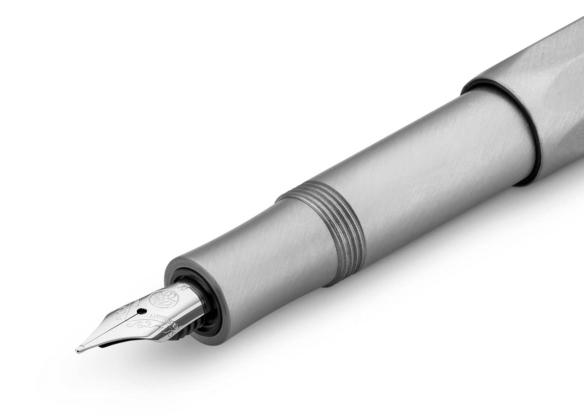 Kaweco STEEL SPORT Fountain Pen I Exclusive Reservoir Pen for Ink Cartridges Including Retro Metal Box I Writing Instrument Pen 13 cm I Nib: EF (Extra Fine)