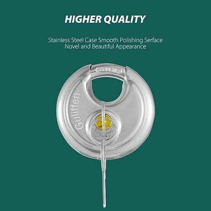 Keyed Alike Discus Padlocks,Stainless Steel Disc Padlock with Key for Storage Unit, Sheds, Garages and Trailer£¬4 Pack Locks with Keys
