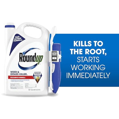 Roundup Weed & Grass Killer₄ with Comfort Wand, Use in and Around Flower Beds, Trees, and Driveways, 1 gal.