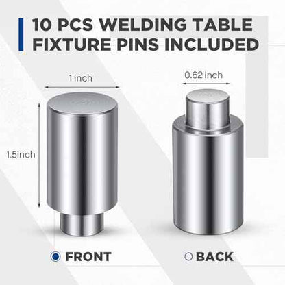 Hicarer 10 Pcs 5/8" x 1" x 1.5" Welding Table Fixture Pins Stop Alignment Square Quick Setup Fixturing Kit Welding Table Accessories