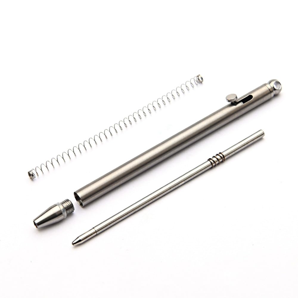 SZHOWORLD Mini Keychain Titanium Pen - Ultra Light Portable EDC Small Bolt Action, Outdoor Gadget Personality Creative Signature (Titanium Color)