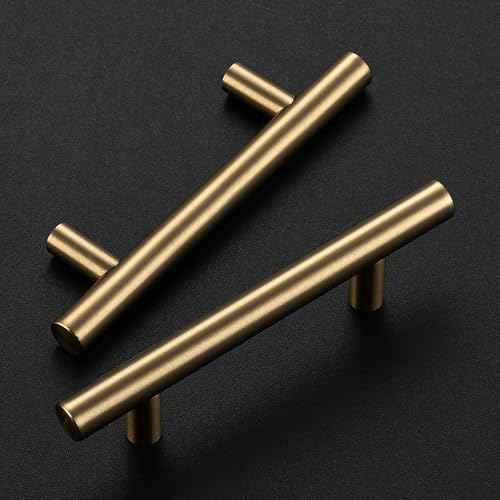 Ravinte 40 Pack 5 Inch Cabinet Pulls Champagne Bronze Stainless Steel Kitchen Drawer Pulls Cabinet Handles 5 InchLength, 3 Inch Hole Center