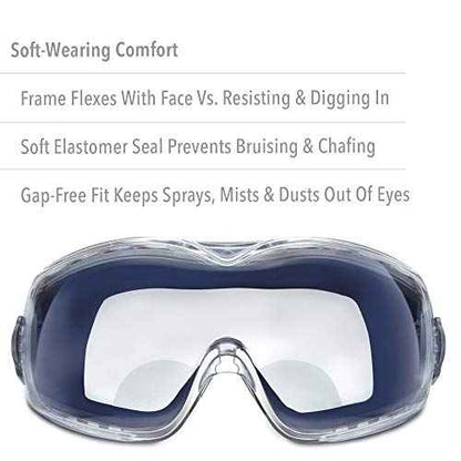 Uvex Stealth +2.0 Diopter Reading Magnifier Goggles with Uvextreme Anti-Fog Lens (S3992X)